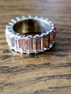 BaubleBar Peach Baguette Crystal Eternity Band